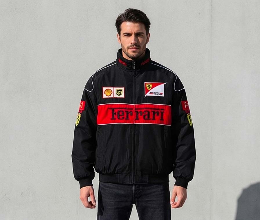Ferrari F1 Vintage Racing Jacket - Black Edition