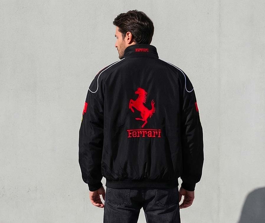 Ferrari F1 Vintage Racing Jacket - Black Edition